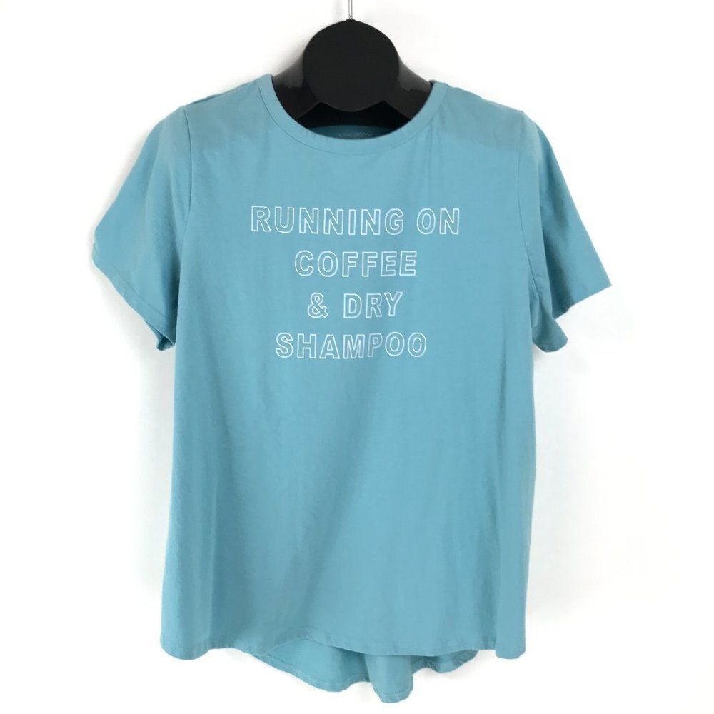 Lane Bryant "Running on Coffee" Tee Women's Plus 18/20 Stretch Knit Crew Neck